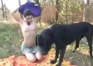 Pup penetrates a splendid babe