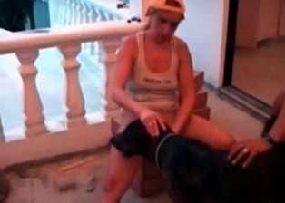 Balcony is a nice place for bestiality porn